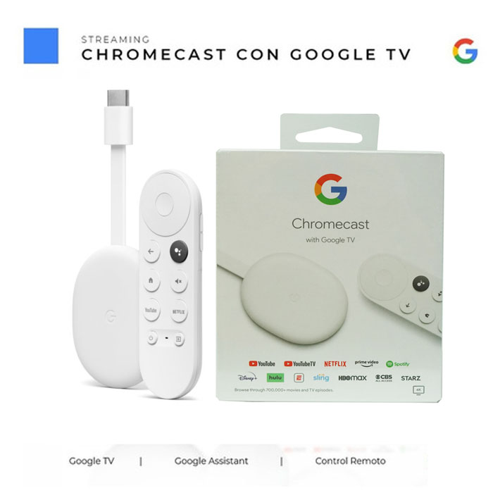 Google - Chromecast con Google TV (4K), Entretenimiento en streaming, en tu  TV y con búsqueda por voz, Disfruta de películas, series y Netflix en 4K