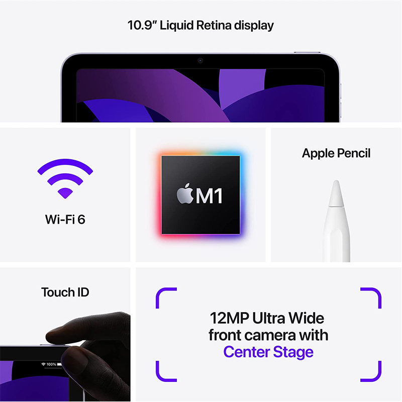 Apple iPad 10 generación con chip A14 Bionic pantalla de retina líquida de  10 9 pulgadas 64 GB Wi Fi 6 cámara frontal de 12 MP/trasera de 12 MP Touch  ID duración