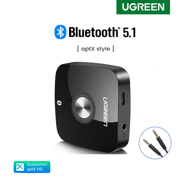 UGREEN Receptor transmisor Bluetooth para 2 AirPods o dispositivos BT,  transmisor inalámbrico Bluetooth para auriculares, adaptador de conector de