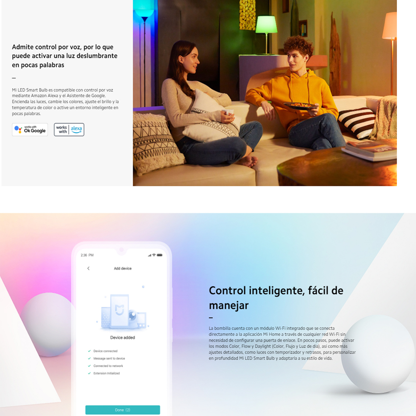 Bombilla Foco Inteligente Xiaomi Mi Smart Led Bulb Essential Color De La  Luz Blanco Y Colores